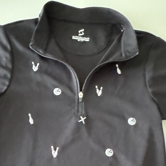 Savalino Angelina Bowling Jersey with Embroidered Details Size S - Picture 4 of 9